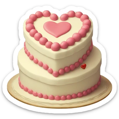Heart cake vintage sticker