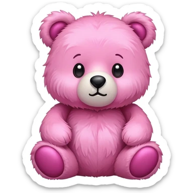 pink stuffed bear sticker