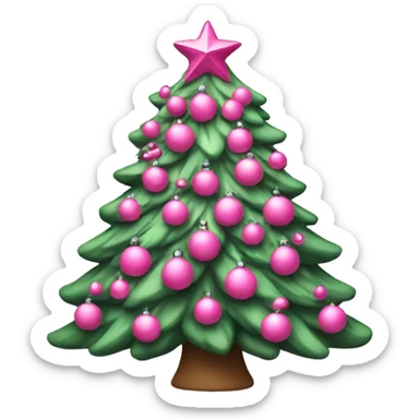 pink christmas tree sticker
