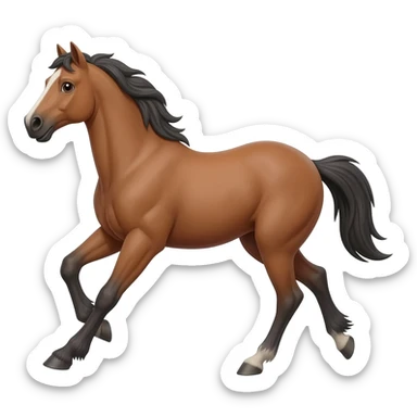 Horse running emogi sticker