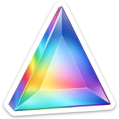 A 3d, not to detailed rainbow prismatic triangular prism. sticker
