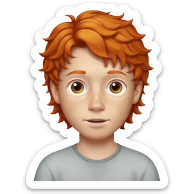 ginger boy wavy hair sticker