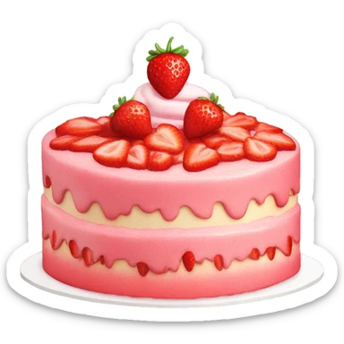 Strawberry birthay cake sticker