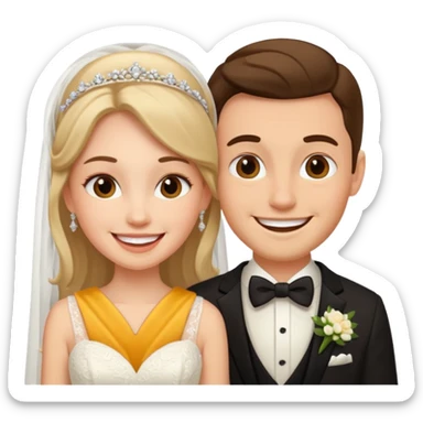 a man and woman its their marriage  sticker