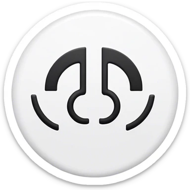 Design a minimalist black-and-white emoji-style logo for 'Harmony UI,' a UI component library for the Symfony ecosystem. The logo should be sleek, modern, and professional, emphasizing simplicity and harmony. Use clean lines, geometric shapes, and subtle UI element references (such as buttons or sliders) to represent the library's purpose. The design should feel elegant and balanced, aligning with Symfony’s aesthetic while maintaining a unique identity sticker