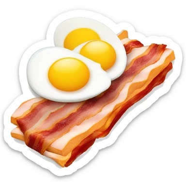 two eggs and a strip of bacon sticker