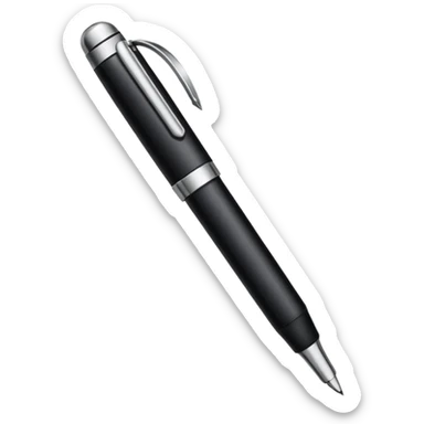A pen emoji, with a black ink color, sleek design. sticker
