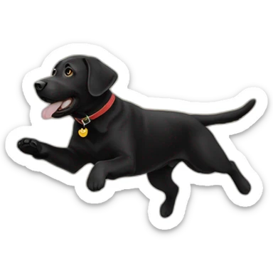 a flying black labrador sticker