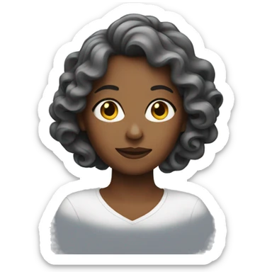 Woman with curled hair sticker