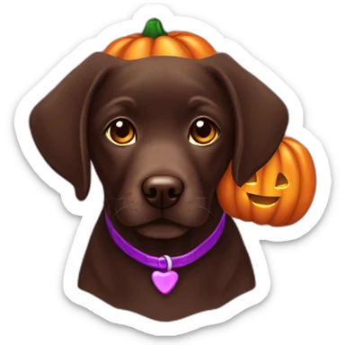 Chocolate labrador puppie halloween sticker
