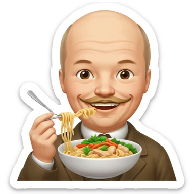 Lenin ăn mì gà sticker