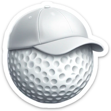 Golf ball wearing a cap sticker