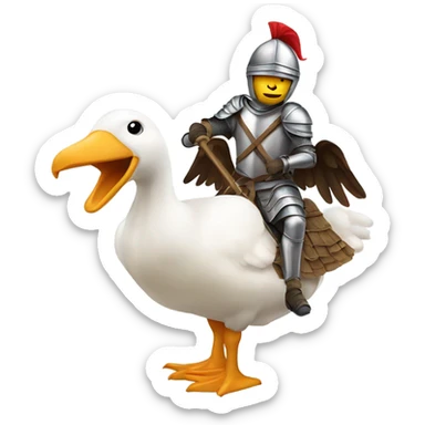 knight riding a goose bird sticker