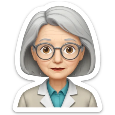 scientist professor old woman sticker