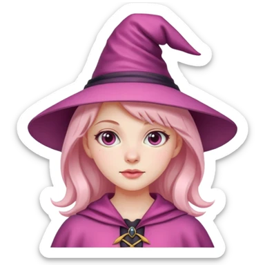 Wicked pink witch preppy girl  sticker