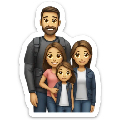 Familia reunida en el aeropuerto sticker