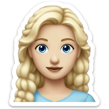 Russian blonde girl with fair skin with earrings and blue eyes sticker