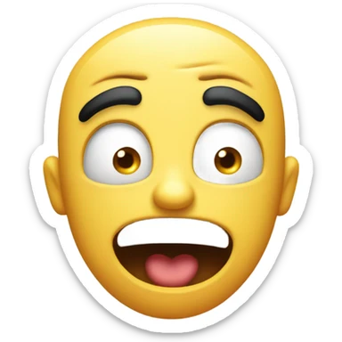 Emoji with eyes popping out rolling  sticker