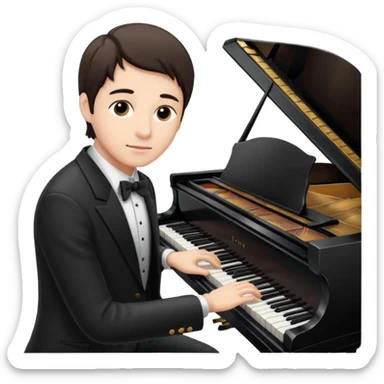 a pianist is playing the piano sticker