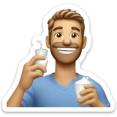 guy enjoys his yogurt sticker