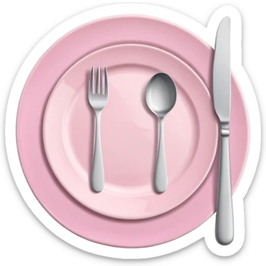 Make a plate with cutlery, light pink tones, but you can use other colors sticker