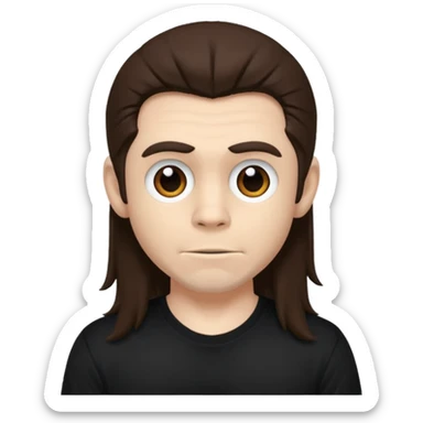 James "Munky" Shaffer with long dark brown hair sticker