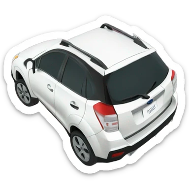 A white Subaru xv in space  sticker