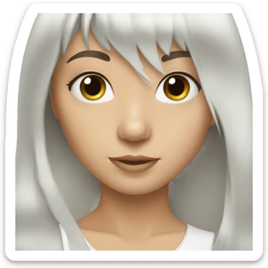 Selfie girl with a platinum hair and long bangs  sticker