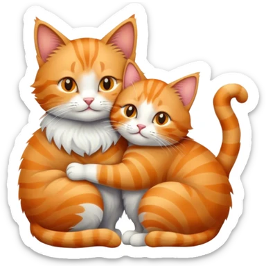 Cat couple hugging sticker