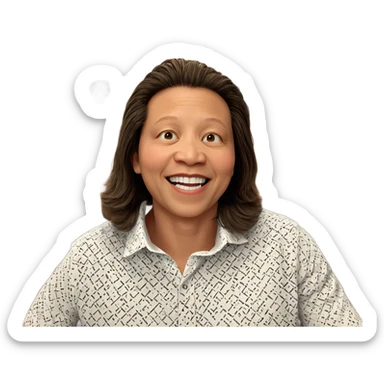 smiling boy in white shirt sticker