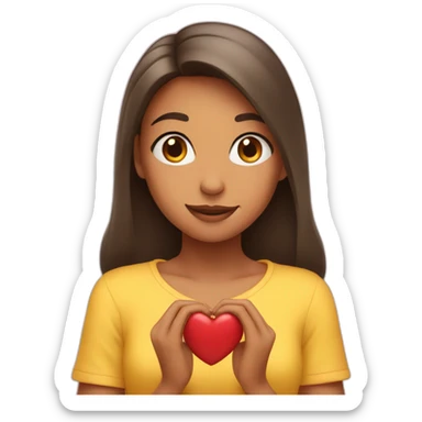 girl opening her heart up sticker