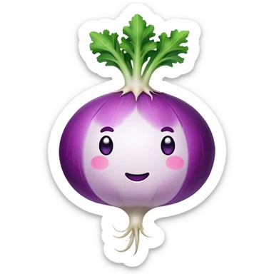 Turnip purple and white sticker