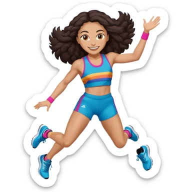 Florence Griffith Joyner with dark brown hair sticker