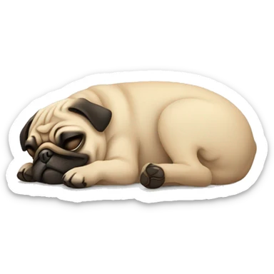 A pug sleeping sticker