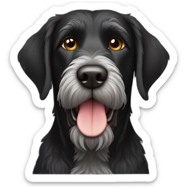 all black german wirehaired pointer dog sticker