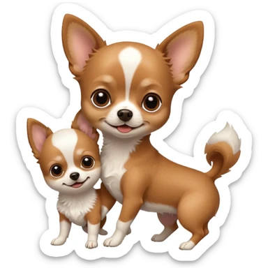 A brown chihuahua kling a white dog sticker