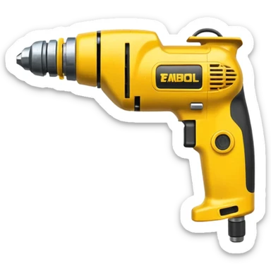 yellow commercial hammer drill sticker