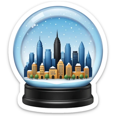City skyline globe sticker