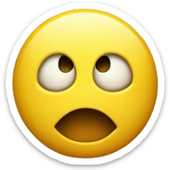 Yellow smiley face, rolls his eyes and shows the fact sticker