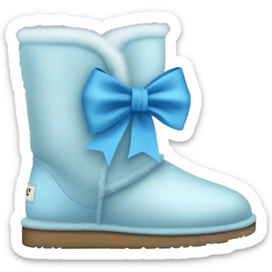 Light blue ugg boots with blue silk ribbon bow  sticker
