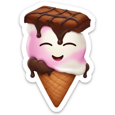 Brownie with icecream sticker