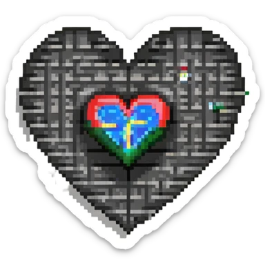 Wu-Tang Clan W symbol inside a heart sticker