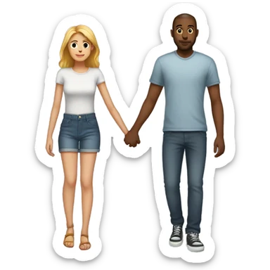 boyfriend tall and girlfriend short holding hands  sticker