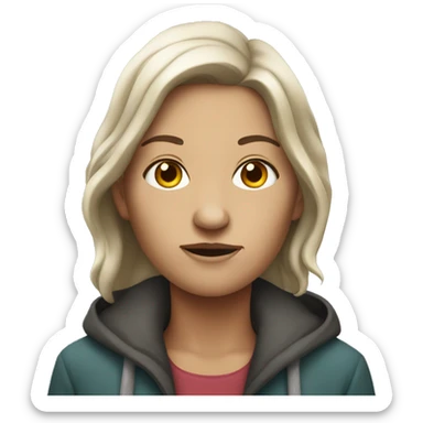 homeless white woman sticker