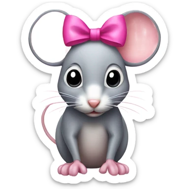Mouse with a pink bow  sticker