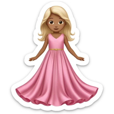 Gown in pink for kids only dress no gender  sticker