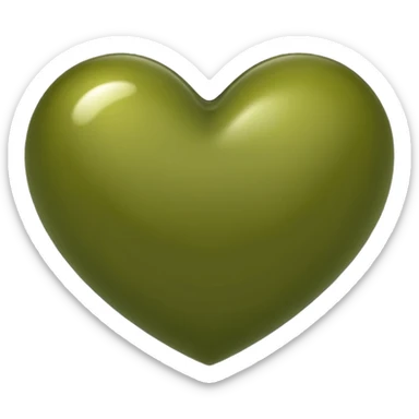 olive green heart emoji sticker