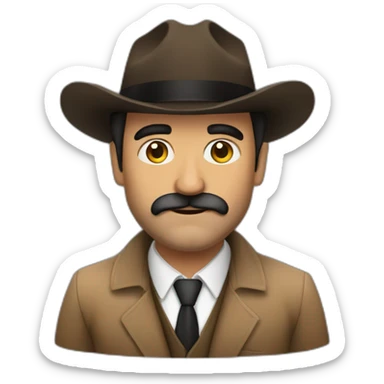 Mafioso moreno,barba y sombrero sticker