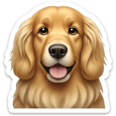Tan golden retriever with long shaggy hair sticker