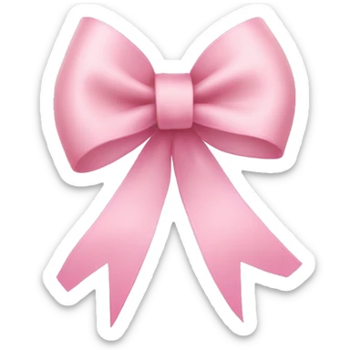 light pink ribbon bow sticker